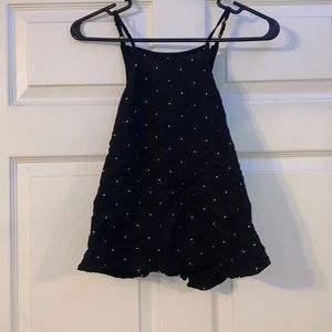 Hollister Navy Blue Polka Dot Cami Top /w Back Tie